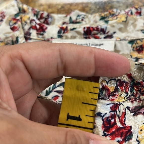 Beachlunchlounge Collection Womens Floral Long Sleeve Collared Button Up Top L - Picture 12 of 13